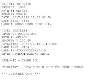 Charging a Credit Card Screen 17