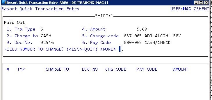 Quick Transaction Entry Screen 8