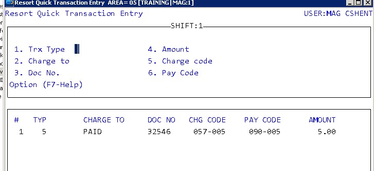 Quick Transaction Entry Screen 9