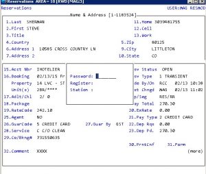 Reservation entry with advance deposit payment Screen 2